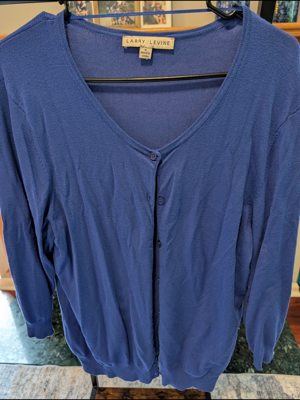 Larry Levine Royal Blue Knit Cardigan